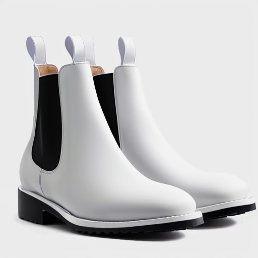 A pair of black leather chelsea boots  (white-background:1.5)  <lora:fashion_ai_lora_clean-06:0.5>